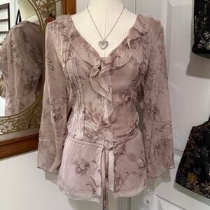 VTG Y2K Separates by New York City Design So. Light Purple Silk Button Down Top